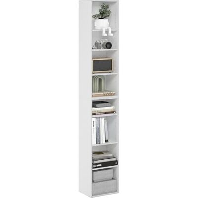 Furinno PASIR Bibliothèque, 8 Niveaux, avec Étagère Ouverte, 23,6 X 30 X 180 Cm, Idéale pour Le Salon, La Chambre Ou Le Bureau, Blanche. Publicité Furinno PASIR Bibliothèque, 8 Niveaux, avec Étagère Ouverte, 23,6 X 30 X 180 Cm, Idéale pour Le Salon, La Chambre Ou Le Bureau, Blanche. Publicité