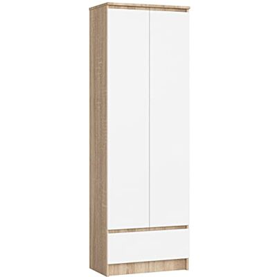 AKORD Bibliothèque de Bureau Rangement CLP 60 cm 1 Tiroir et 2 Portes Meuble Support pour Documents Livres pour Meuble de Chambre Panneau Stratifié 16mm Couleur Chêne Sonoma/Blanc - Publicité AKORD Bibliothèque de Bureau Rangement CLP 60 cm 1 Tiroir et 2 Portes Meuble Support pour Documents Livres pour Meuble de Chambre Panneau Stratifié 16mm Couleur Chêne Sonoma/Blanc - Publicité
