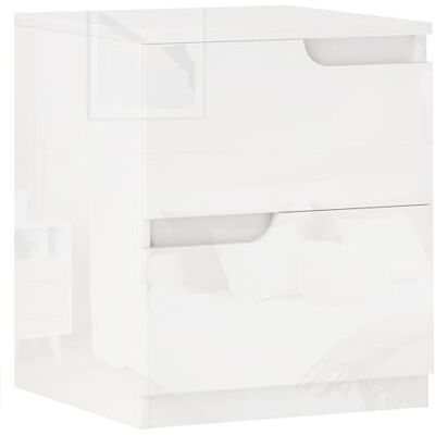 HOMCOM Table de nuit Table de nuit avec 2 tiroirs, table d'appoint pour salon, chambre à coucher, 40 x 40 x 48 cm, blanc brillant - Publicité HOMCOM Table de nuit Table de nuit avec 2 tiroirs, table d'appoint pour salon, chambre à coucher, 40 x 40 x 48 cm, blanc brillant - Publicité