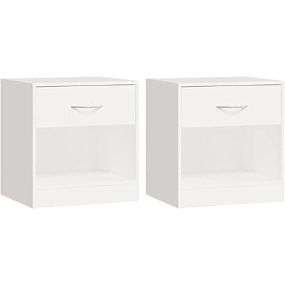 vidaXL Table de Chevet avec Tiroir 2 pcs, Armoire de Chevet, Armoire de Lit, Meuble de Chambre à Coucher Maison Intérieur, Moderne, Blanc - Publicité vidaXL Table de Chevet avec Tiroir 2 pcs, Armoire de Chevet, Armoire de Lit, Meuble de Chambre à Coucher Maison Intérieur, Moderne, Blanc - Publicité