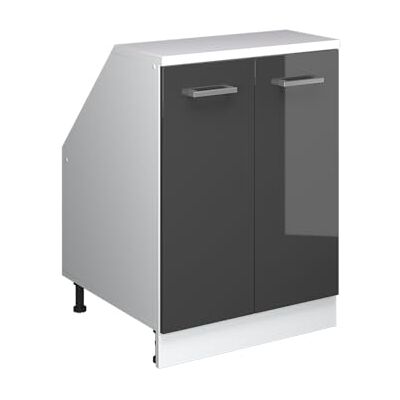 Vicco Meuble sous Pente R-Line, Anthracite Haute Brillance, 60cm 2 Portes, 60 cm de Profondeur, pour Une Combinaison Libre au Sein de systèmes de Cuisine modulaires - Publicité Vicco Meuble sous Pente R-Line, Anthracite Haute Brillance, 60cm 2 Portes, 60 cm de Profondeur, pour Une Combinaison Libre au Sein de systèmes de Cuisine modulaires - Publicité