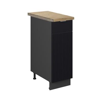 Vicco Meuble de Cuisine Fame-Line, Noir rayé, 30cm, PT Chêne, à Combiner avec d'autres modules de la série Fame-Line - Publicité Vicco Meuble de Cuisine Fame-Line, Noir rayé, 30cm, PT Chêne, à Combiner avec d'autres modules de la série Fame-Line - Publicité