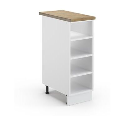 Vicco Etagère de Cuisine Fame-Line, Blanc, 30cm, PT Chêne, à Combiner avec d'autres modules de la série Fame-Line - Publicité Vicco Etagère de Cuisine Fame-Line, Blanc, 30cm, PT Chêne, à Combiner avec d'autres modules de la série Fame-Line - Publicité