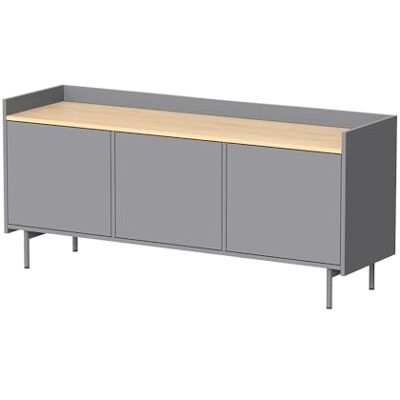Vicco Meuble TV Velina, Gris, 140x63cm avec 3 Portes, Convient comme Meuble TV avec Compartiment de Rangement Ouvert - Publicité Vicco Meuble TV Velina, Gris, 140x63cm avec 3 Portes, Convient comme Meuble TV avec Compartiment de Rangement Ouvert - Publicité