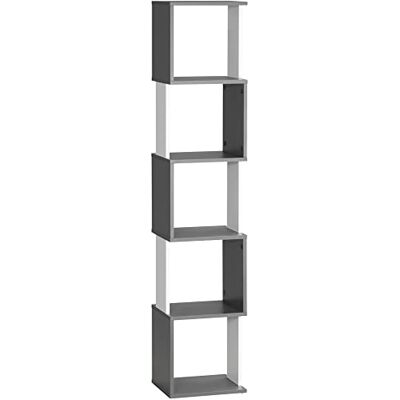 HOMCOM Bibliothèque moderne à 5 étagères en bois, Meuble de Rangement, Bibliothèque Murale Rangement, économise de l'espace pour la maison et le bureau, 33 x 28 x 161 cm, gris et blanc - Publicité HOMCOM Bibliothèque moderne à 5 étagères en bois, Meuble de Rangement, Bibliothèque Murale Rangement, économise de l'espace pour la maison et le bureau, 33 x 28 x 161 cm, gris et blanc - Publicité