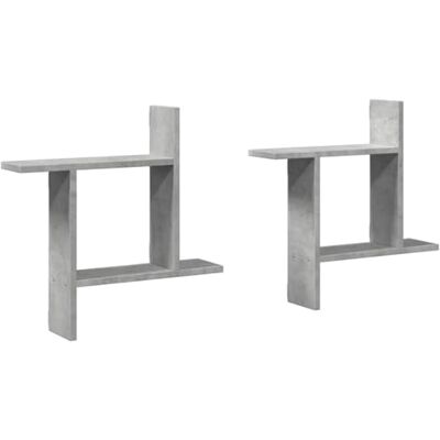 vidaXL Étagères murales 2 pcs Gris béton 50x12x50 cm Bois d'ingénierie - Publicité vidaXL Étagères murales 2 pcs Gris béton 50x12x50 cm Bois d'ingénierie - Publicité
