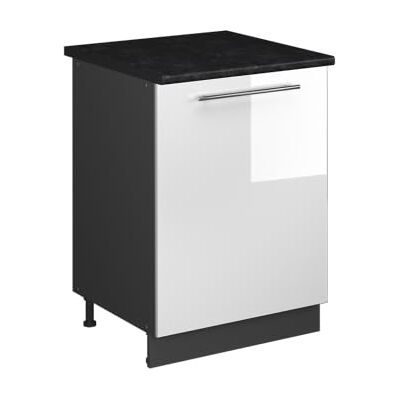 Vicco Meuble Bas de Cuisine Fame-Line, Blanc Haute Brillance/Anthracite, 60cm 1 Porte avec Plan de Travail - Publicité Vicco Meuble Bas de Cuisine Fame-Line, Blanc Haute Brillance/Anthracite, 60cm 1 Porte avec Plan de Travail - Publicité