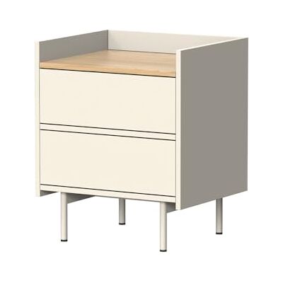 Vicco Table de Chevet Velina, Crème, 48x58cm avec 2 tiroirs, pour Le Rangement de Livres et d’Objets du Quotidien - Publicité Vicco Table de Chevet Velina, Crème, 48x58cm avec 2 tiroirs, pour Le Rangement de Livres et d’Objets du Quotidien - Publicité