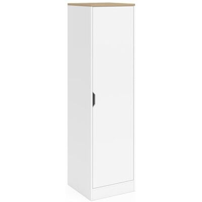 IDMarket Armoire de Rangement NOUK 1 Porte avec étagères Blanc et Bois - Publicité IDMarket Armoire de Rangement NOUK 1 Porte avec étagères Blanc et Bois - Publicité