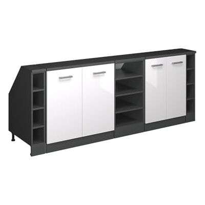 Vicco Meuble sous Pente R-Line, Blanc Haute Brillance, 210cm Lot de 5 caissons 60 cm de Profondeur, Convient aux Murs inclinés et à Une Installation de Cuisine Variable - Publicité Vicco Meuble sous Pente R-Line, Blanc Haute Brillance, 210cm Lot de 5 caissons 60 cm de Profondeur, Convient aux Murs inclinés et à Une Installation de Cuisine Variable - Publicité