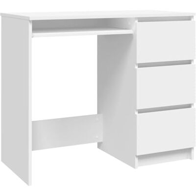 vidaXL Bureau à 3 tiroirs en matériau dérivé du Bois Blanc 90 x 45 x 76 cm - Publicité vidaXL Bureau à 3 tiroirs en matériau dérivé du Bois Blanc 90 x 45 x 76 cm - Publicité