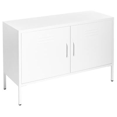 Beliani Buffet en Métal Bleu Marin à 2 Portes à Fentes 1 Etagère Mobilier de Bureau Industriel Uria - Publicité Beliani Buffet en Métal Bleu Marin à 2 Portes à Fentes 1 Etagère Mobilier de Bureau Industriel Uria - Publicité