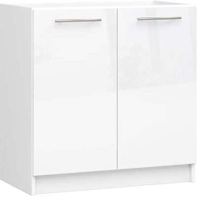 AKORD Oliwia S80 Armoire de cuisine sous l'évier avec 2 portes et 1 étagères, meuble bas de cuisine 80 cm de large, 46 x 80 x 82 cm, blanc et blanc brillant - Publicité AKORD Oliwia S80 Armoire de cuisine sous l'évier avec 2 portes et 1 étagères, meuble bas de cuisine 80 cm de large, 46 x 80 x 82 cm, blanc et blanc brillant - Publicité