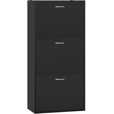 WOLTU Meuble à Chaussures, avec 3 Abattants, Armoire à Chaussures Étroite, Étagères Réglables, pour 14-18 Paires, pour Entrée, Salon, 58x23x118cm, en Bois d'Ingénierie, Noir - Publicité WOLTU Meuble à Chaussures, avec 3 Abattants, Armoire à Chaussures Étroite, Étagères Réglables, pour 14-18 Paires, pour Entrée, Salon, 58x23x118cm, en Bois d'Ingénierie, Noir - Publicité