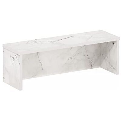 Furinno Helena Bibliothèque de Bureau empilable et comptoir de Cuisin, Marbre Blanc - Publicité Furinno Helena Bibliothèque de Bureau empilable et comptoir de Cuisin, Marbre Blanc - Publicité