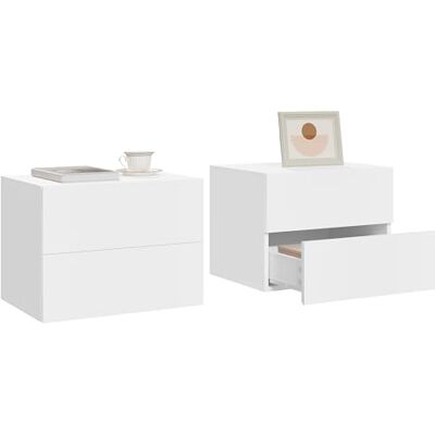 WOLTU Lot de 2 Table de Chevet Suspendue avec Tiroir, Table de Chevet Murale, 40x30x30 cm, Appoint de Nuit Flottante, Étagère de Nuit Moderne, Mobilier de Chambre en Bois, Blanc, NTS25ws-2 - Publicité WOLTU Lot de 2 Table de Chevet Suspendue avec Tiroir, Table de Chevet Murale, 40x30x30 cm, Appoint de Nuit Flottante, Étagère de Nuit Moderne, Mobilier de Chambre en Bois, Blanc, NTS25ws-2 - Publicité