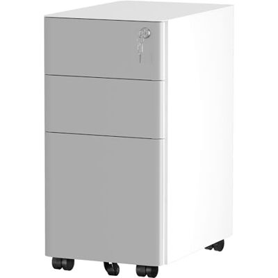 YITAHOME Armoire à dossiers à roulettes entièrement assemblée à 3 tiroirs – Tiroirs verrouillables, Armoire de classement Mobile avec Roue, classeurs sous Le Bureau pour Format Lettre/légal/A4, Blanc - Publicité YITAHOME Armoire à dossiers à roulettes entièrement assemblée à 3 tiroirs – Tiroirs verrouillables, Armoire de classement Mobile avec Roue, classeurs sous Le Bureau pour Format Lettre/légal/A4, Blanc - Publicité