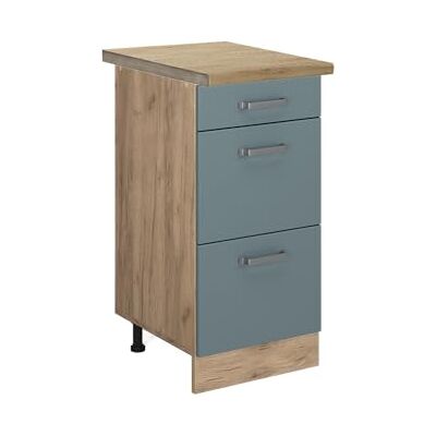 Vicco Meuble Cuisine R-Line, Bleu-Gris, 40cm avec tiroirs, PT Chêne, pour Une Combinaison Libre au Sein de systèmes de Cuisine modulaires - Publicité Vicco Meuble Cuisine R-Line, Bleu-Gris, 40cm avec tiroirs, PT Chêne, pour Une Combinaison Libre au Sein de systèmes de Cuisine modulaires - Publicité