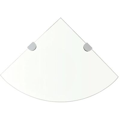 vidaXL Étagère de Coin avec Supports chromés Verre Transparent 25 x 25 cm - Publicité vidaXL Étagère de Coin avec Supports chromés Verre Transparent 25 x 25 cm - Publicité