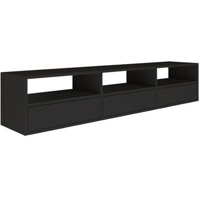 Selsey Meuble TV Suspendu 150 cm Noir 3 Abattants & Niches Ouvertes Design Moderne & Fonctionnel pour Intérieur Contemporain - Publicité Selsey Meuble TV Suspendu 150 cm Noir 3 Abattants & Niches Ouvertes Design Moderne & Fonctionnel pour Intérieur Contemporain - Publicité