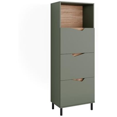 Vicco Commode Marelle, Vert/Artisan, 60x169.5cm avec 4 Compartiments, pour Le Rangement des vêtements et des Articles ménagers - Publicité Vicco Commode Marelle, Vert/Artisan, 60x169.5cm avec 4 Compartiments, pour Le Rangement des vêtements et des Articles ménagers - Publicité