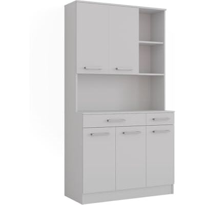 Vicco Buffet de Cuisine Raul, Blanc, 100.1x188.5cm avec 5 Portes & 2 tiroirs, avec Plateau Ouvert et Espace de Rangement Extensible - Publicité Vicco Buffet de Cuisine Raul, Blanc, 100.1x188.5cm avec 5 Portes & 2 tiroirs, avec Plateau Ouvert et Espace de Rangement Extensible - Publicité