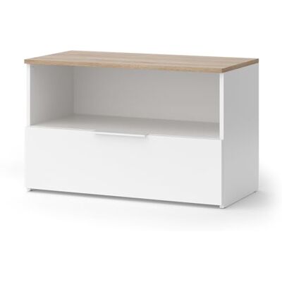 Vicco Commode Wido, Blanc/Sonoma, 80x50cm avec 1 Compartiment fermé, Convient au Rangement des Articles ménagers - Publicité Vicco Commode Wido, Blanc/Sonoma, 80x50cm avec 1 Compartiment fermé, Convient au Rangement des Articles ménagers - Publicité