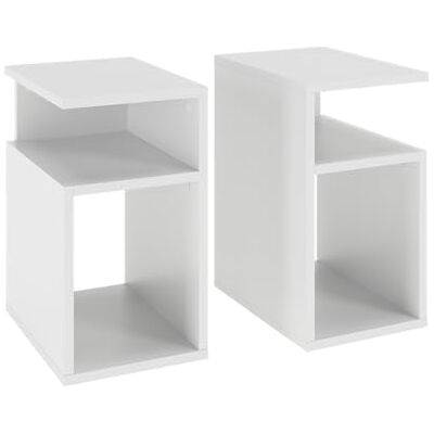 Vicco Table de Nuit Elios, Blanc, Lot de 2, Convient pour Le Rangement d’Objets du Quotidien et de Lampes - Publicité Vicco Table de Nuit Elios, Blanc, Lot de 2, Convient pour Le Rangement d’Objets du Quotidien et de Lampes - Publicité