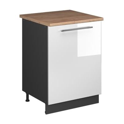 Vicco Meuble Bas de Cuisine Fame-Line, Blanc Haute Brillance/Anthracite, 60cm 1 Porte avec Plan de Travail - Publicité Vicco Meuble Bas de Cuisine Fame-Line, Blanc Haute Brillance/Anthracite, 60cm 1 Porte avec Plan de Travail - Publicité