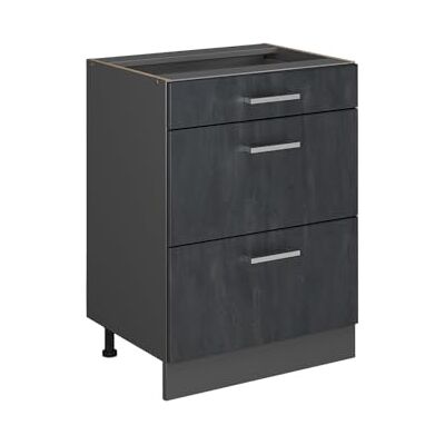 Vicco Meuble Cuisine R-Line, Béton Noir, 60cm sans PT, pour Une Combinaison Libre au Sein de systèmes de Cuisine modulaires - Publicité Vicco Meuble Cuisine R-Line, Béton Noir, 60cm sans PT, pour Une Combinaison Libre au Sein de systèmes de Cuisine modulaires - Publicité