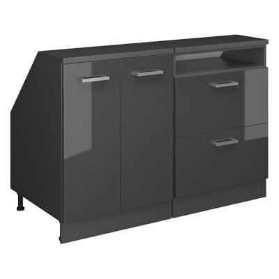 Vicco Meuble sous Pente R-Line, Anthracite Haute Brillance, 120cm Lot de 2 caissons 60 cm de Profondeur, Convient aux Murs inclinés et à Une Installation de Cuisine Variable - Publicité Vicco Meuble sous Pente R-Line, Anthracite Haute Brillance, 120cm Lot de 2 caissons 60 cm de Profondeur, Convient aux Murs inclinés et à Une Installation de Cuisine Variable - Publicité