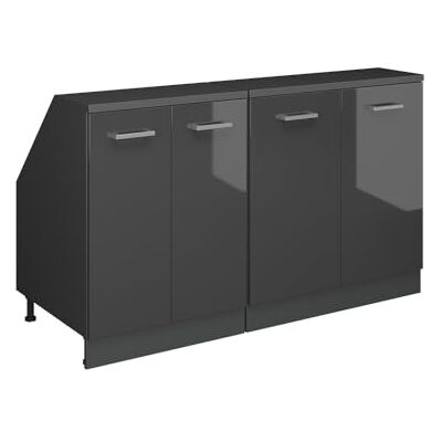 Vicco Meuble sous Pente R-Line, Anthracite Haute Brillance, 140cm Lot de 2 caissons 60 cm de Profondeur, Convient aux Murs inclinés et à Une Installation de Cuisine Variable - Publicité Vicco Meuble sous Pente R-Line, Anthracite Haute Brillance, 140cm Lot de 2 caissons 60 cm de Profondeur, Convient aux Murs inclinés et à Une Installation de Cuisine Variable - Publicité