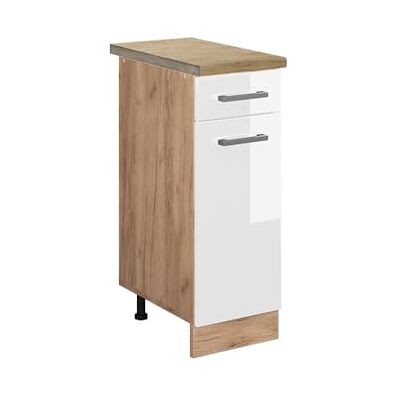 Vicco Meuble Cuisine R-Line, Blanc Haute Brillance, 30cm, PT Chêne, pour Une Combinaison Libre au Sein de systèmes de Cuisine modulaires - Publicité Vicco Meuble Cuisine R-Line, Blanc Haute Brillance, 30cm, PT Chêne, pour Une Combinaison Libre au Sein de systèmes de Cuisine modulaires - Publicité