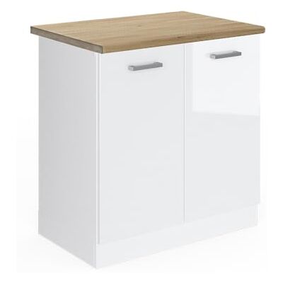Vicco Meuble Bas sous-évier R-Line, Blanc Haute Brillance, 80cm, PT Chêne, pour Une Combinaison Libre au Sein de systèmes de Cuisine modulaires - Publicité Vicco Meuble Bas sous-évier R-Line, Blanc Haute Brillance, 80cm, PT Chêne, pour Une Combinaison Libre au Sein de systèmes de Cuisine modulaires - Publicité