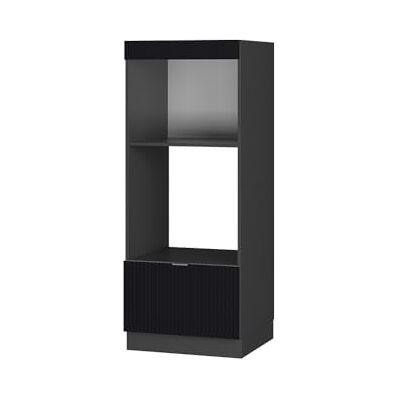 Vicco Armoire Micro-Ondes Fame-Line, Noir rayé, 60cm Ouvert, à Combiner avec d'autres modules de la série Fame-Line - Publicité Vicco Armoire Micro-Ondes Fame-Line, Noir rayé, 60cm Ouvert, à Combiner avec d'autres modules de la série Fame-Line - Publicité