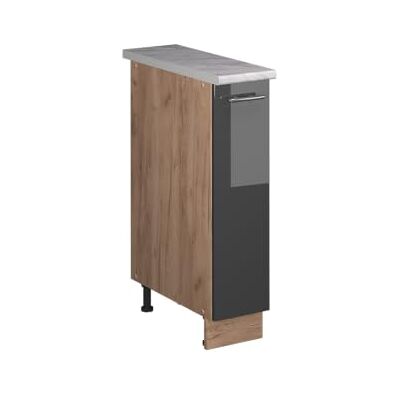 Vicco Meuble de Cuisine Fame-Line, Anthracite Haute Brillance/Chêne de Force doré, 20cm, PT Marbre, à Combiner avec d'autres modules de la série Fame-Line - Publicité Vicco Meuble de Cuisine Fame-Line, Anthracite Haute Brillance/Chêne de Force doré, 20cm, PT Marbre, à Combiner avec d'autres modules de la série Fame-Line - Publicité