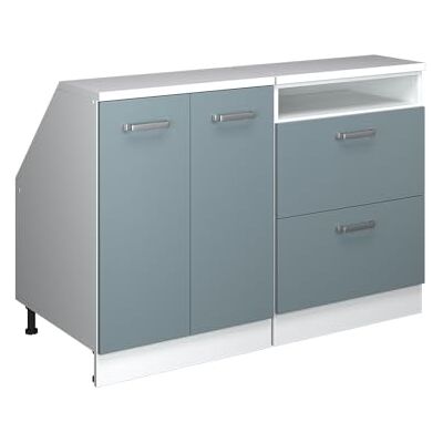 Vicco Meuble sous Pente R-Line, Bleu-Gris, 120cm Lot de 2 caissons 60 cm de Profondeur, Convient aux Murs inclinés et à Une Installation de Cuisine Variable - Publicité Vicco Meuble sous Pente R-Line, Bleu-Gris, 120cm Lot de 2 caissons 60 cm de Profondeur, Convient aux Murs inclinés et à Une Installation de Cuisine Variable - Publicité