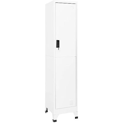 vidaXL Armoire à casiers Blanc 38x45x180 cm Acier - Publicité vidaXL Armoire à casiers Blanc 38x45x180 cm Acier - Publicité