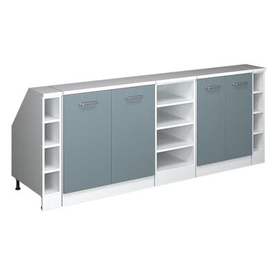 Vicco Meuble sous Pente R-Line, Bleu-Gris, 210cm Lot de 5 caissons 60 cm de Profondeur, Convient aux Murs inclinés et à Une Installation de Cuisine Variable - Publicité Vicco Meuble sous Pente R-Line, Bleu-Gris, 210cm Lot de 5 caissons 60 cm de Profondeur, Convient aux Murs inclinés et à Une Installation de Cuisine Variable - Publicité