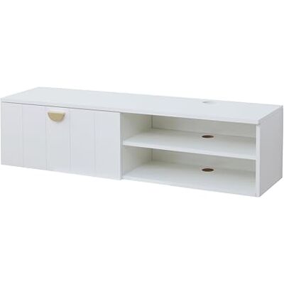 Oviala Meuble TV Suspendu 120 cm Moderne Blanc - Publicité Oviala Meuble TV Suspendu 120 cm Moderne Blanc - Publicité