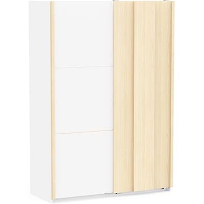 Demeyere Armoire Portes Coulissantes avec Penderie et Etagères – Décor Blanc et Bois de Chêne – Armoire de Chambre d’Adulte Très Tendance – Made in France - Publicité Demeyere Armoire Portes Coulissantes avec Penderie et Etagères – Décor Blanc et Bois de Chêne – Armoire de Chambre d’Adulte Très Tendance – Made in France - Publicité