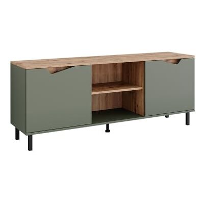 Vicco Meuble TV Marelle, Vert/Artisan, 150x60cm avec 2 Portes, Convient comme Meuble TV ou Meuble multimédia - Publicité Vicco Meuble TV Marelle, Vert/Artisan, 150x60cm avec 2 Portes, Convient comme Meuble TV ou Meuble multimédia - Publicité