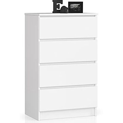 Home Collective Commode à quatre tiroirs de 99 cm de haut et 60 cm de large, pour salon, chambre à coucher, couloir, armoire, buffet, grand espace de rangement, blanche - Publicité Home Collective Commode à quatre tiroirs de 99 cm de haut et 60 cm de large, pour salon, chambre à coucher, couloir, armoire, buffet, grand espace de rangement, blanche - Publicité