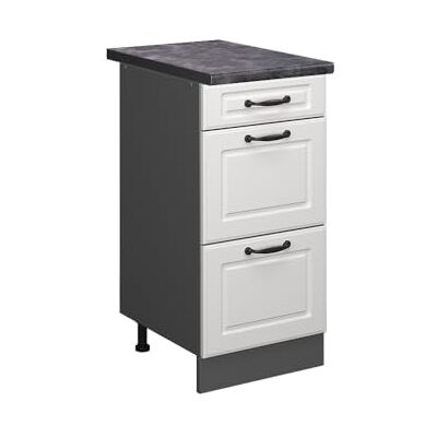 Vicco Meuble Cuisine R-Line, Blanc Campagne, 40cm avec tiroirs, PT Anthracite, pour Une Combinaison Libre au Sein de systèmes de Cuisine modulaires - Publicité Vicco Meuble Cuisine R-Line, Blanc Campagne, 40cm avec tiroirs, PT Anthracite, pour Une Combinaison Libre au Sein de systèmes de Cuisine modulaires - Publicité