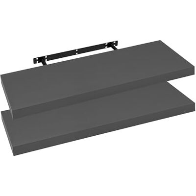 WOLTU Étagère Murale, Étagère Flottante en MDF, Lot de 2, pour Salon, Cuisine, Chambre, Salle de Bain, RG9317dgr-2 - Publicité WOLTU Étagère Murale, Étagère Flottante en MDF, Lot de 2, pour Salon, Cuisine, Chambre, Salle de Bain, RG9317dgr-2 - Publicité