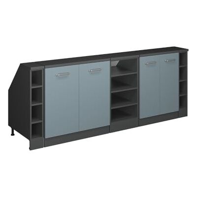 Vicco Meuble sous Pente R-Line, Bleu-Gris, 210cm Lot de 5 caissons 60 cm de Profondeur, Convient aux Murs inclinés et à Une Installation de Cuisine Variable - Publicité Vicco Meuble sous Pente R-Line, Bleu-Gris, 210cm Lot de 5 caissons 60 cm de Profondeur, Convient aux Murs inclinés et à Une Installation de Cuisine Variable - Publicité