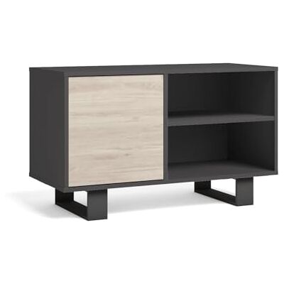 SKRAUT HOME - Wind - Structure Gris Anthracite - Porte Chêne - Meuble TV - Publicité SKRAUT HOME - Wind - Structure Gris Anthracite - Porte Chêne - Meuble TV - Publicité