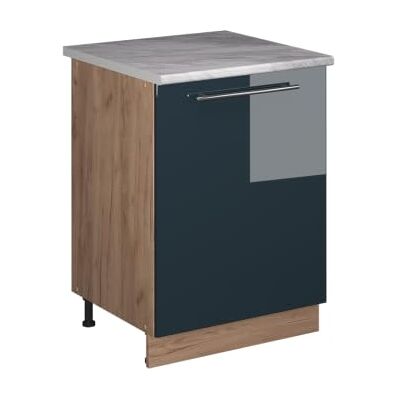 Vicco Meuble Bas de Cuisine Fame-Line, Bleu foncé Brillant/Chêne de Force doré, 60cm 1 Porte avec Plan de Travail - Publicité Vicco Meuble Bas de Cuisine Fame-Line, Bleu foncé Brillant/Chêne de Force doré, 60cm 1 Porte avec Plan de Travail - Publicité