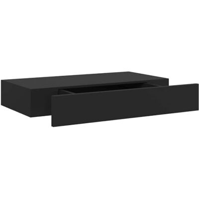 vidaXL Etagère Murale Flottante avec Tiroir Etagère Suspendue Meuble de Rangement Etagère à Livres Salon Maison Intérieur Noir 48x25x8 cm - Publicité vidaXL Etagère Murale Flottante avec Tiroir Etagère Suspendue Meuble de Rangement Etagère à Livres Salon Maison Intérieur Noir 48x25x8 cm - Publicité