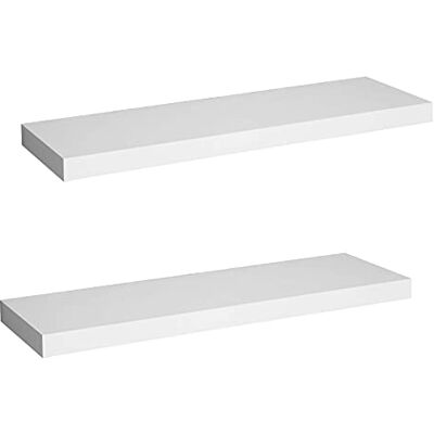 WOLTU Étagère Murale, Étagère Suspendue, Étagère Flottante en MDF, Lot de 2, Blanc, pour Salon, Cuisine, Chambre, Salle de Bain etc RG9318ws-2 - Publicité WOLTU Étagère Murale, Étagère Suspendue, Étagère Flottante en MDF, Lot de 2, Blanc, pour Salon, Cuisine, Chambre, Salle de Bain etc RG9318ws-2 - Publicité